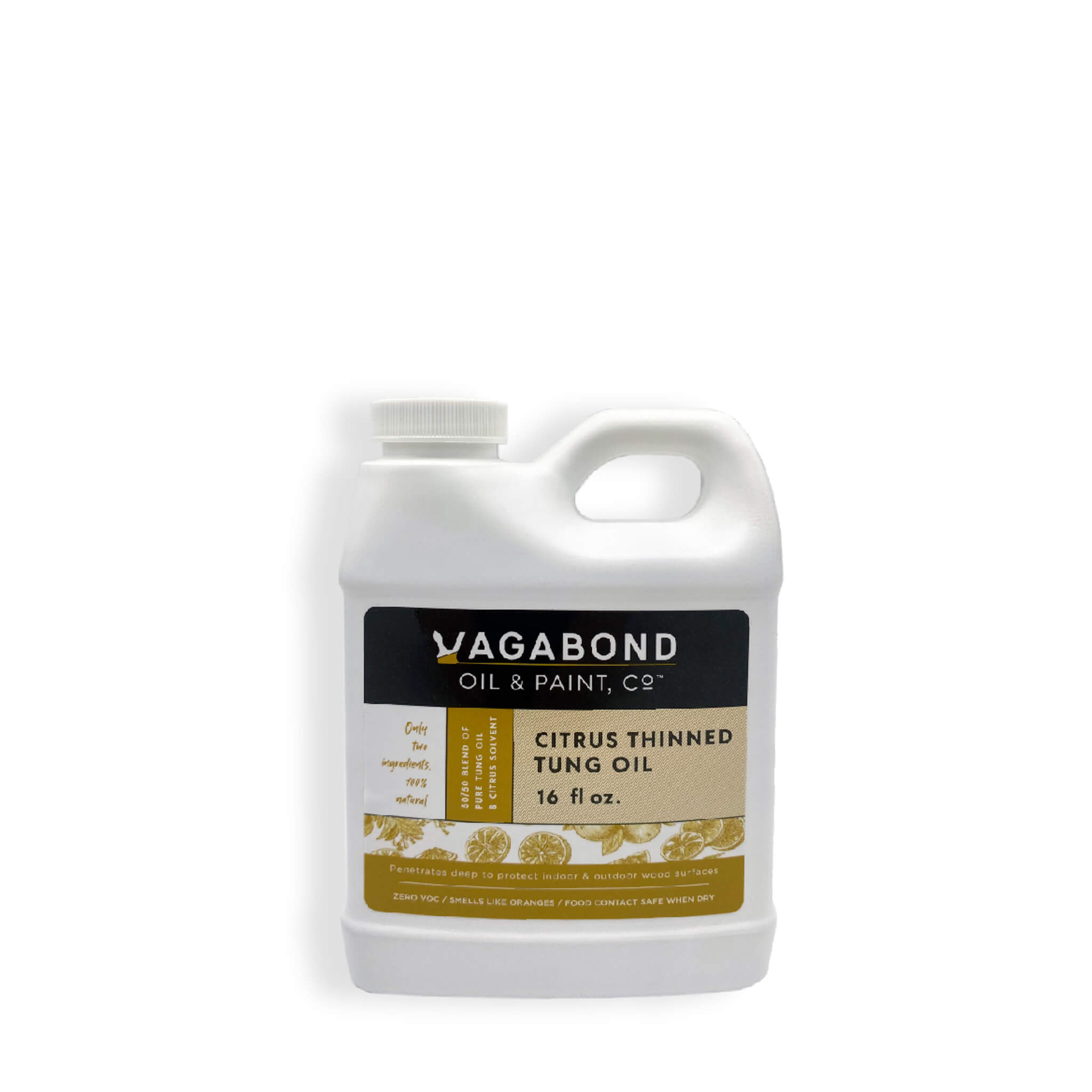 Citrus Thinned Tung Oil: Fast-drying Wood Finish for Indoor and Outdoor Use - 16Fluid Ounces | Vagabond Oil & Paint, Co.